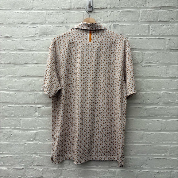 Rhoback || Orange Crush Polo Performance Golf Shirt Drink Cocktails Large - Picture 4 of 8